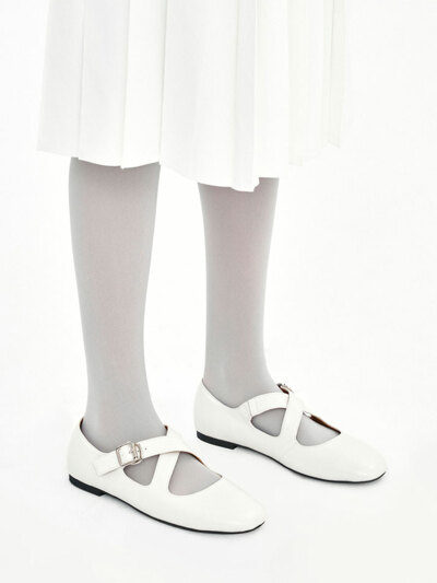 Cross Buckle Mary Jane / Ivory