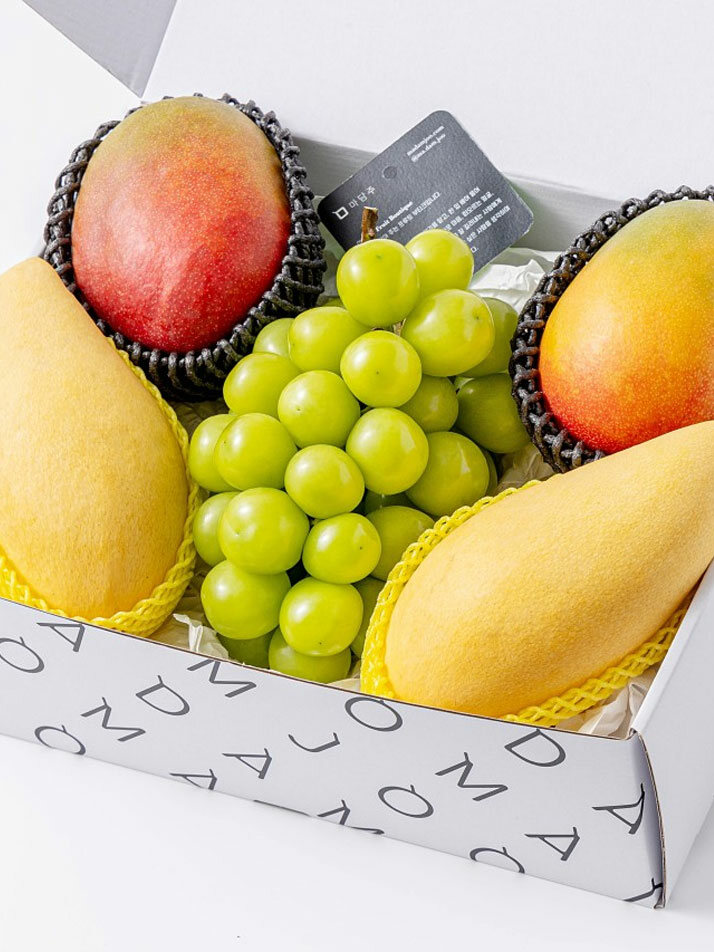 [마음찬합 2단 선물세트] 딸기/골드키위/샤인머스캣/수입 애플망고/골드망고 세트