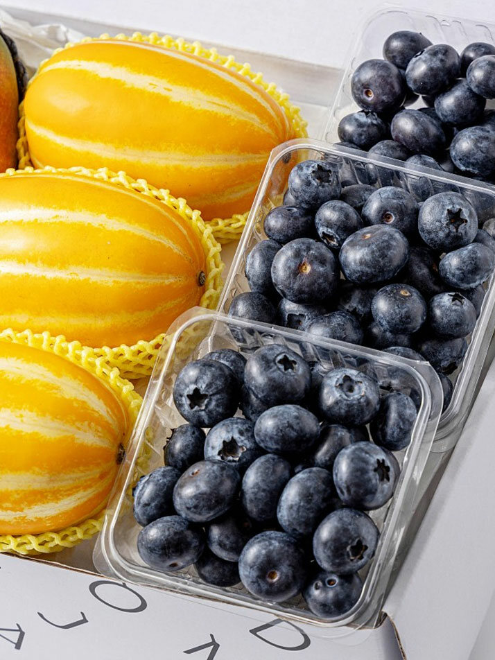 2단 선물세트 애플망고/블루베리/짭짤이 토마토/참외/골드키위 세트