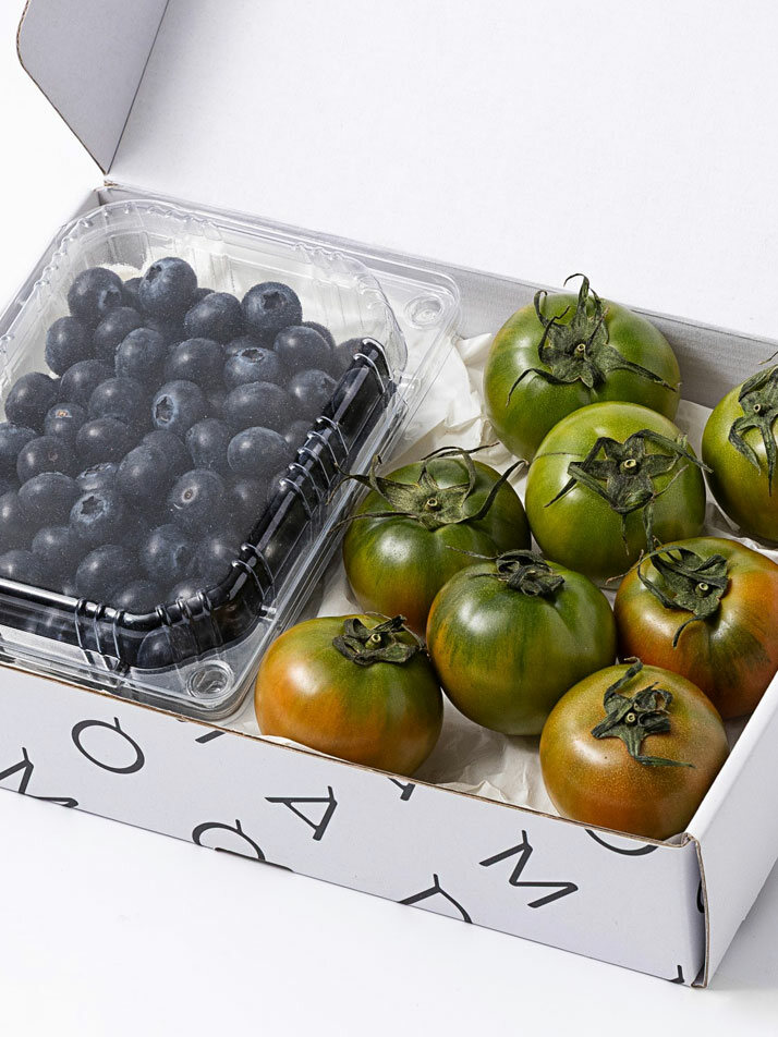 [2단 1호 미니  선물세트] 블루베리/짭짤이 토마토/골드망고/참외/사과 세트