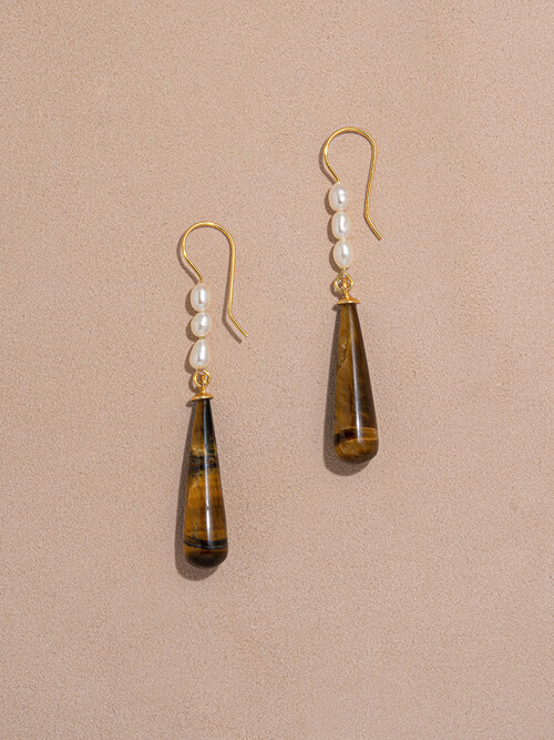 Pearl & Drop (Tiger's eye)