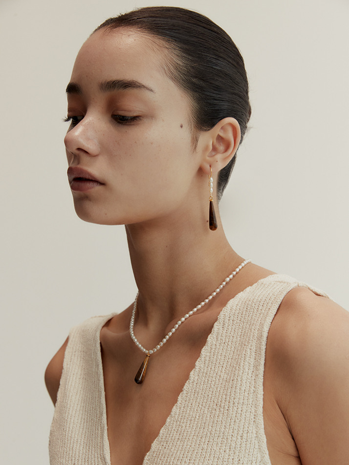 Pearl & Drop (Tiger's eye)