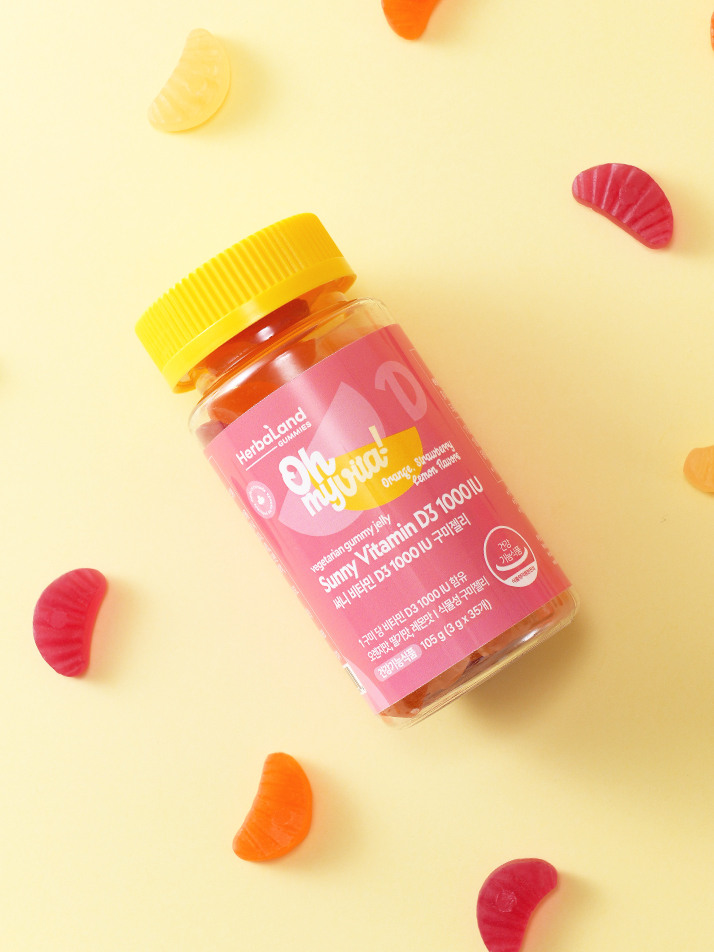 허벌랜드 2병 선물세트/써니 비타민D3 1000 IU 구미젤리 (35구미x2병)