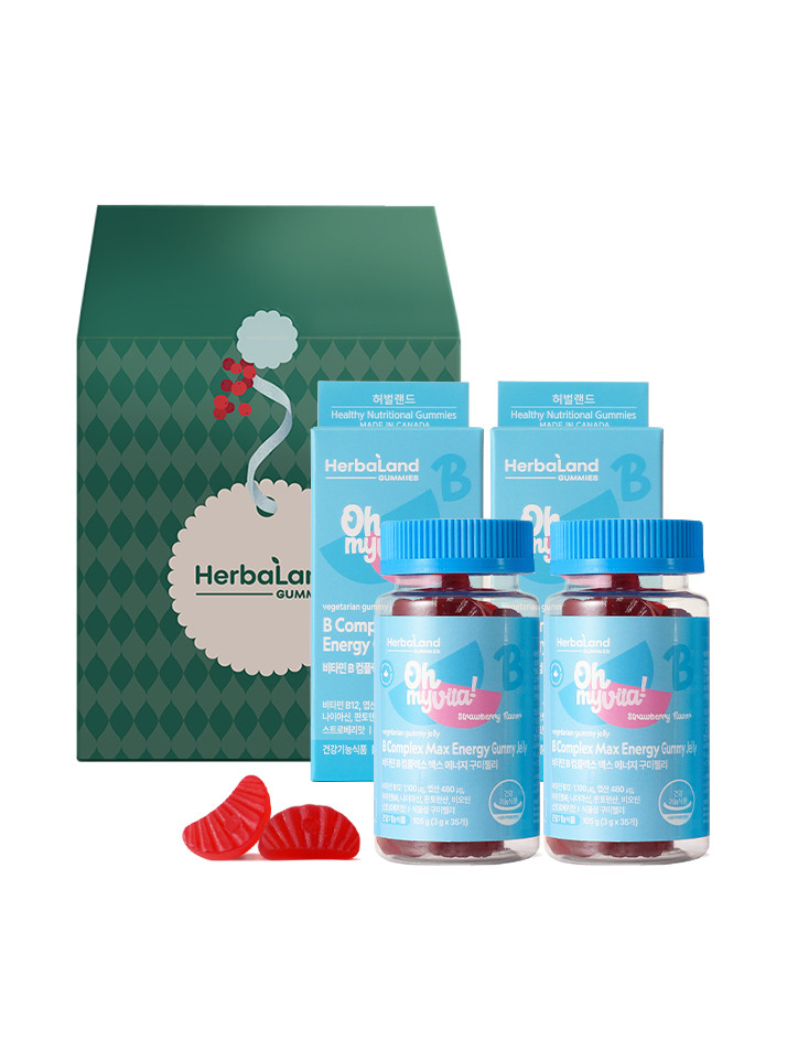 허벌랜드 2병 선물세트/비타민B 컴플렉스 맥스 에너지 구미젤리 (35구미x2병)