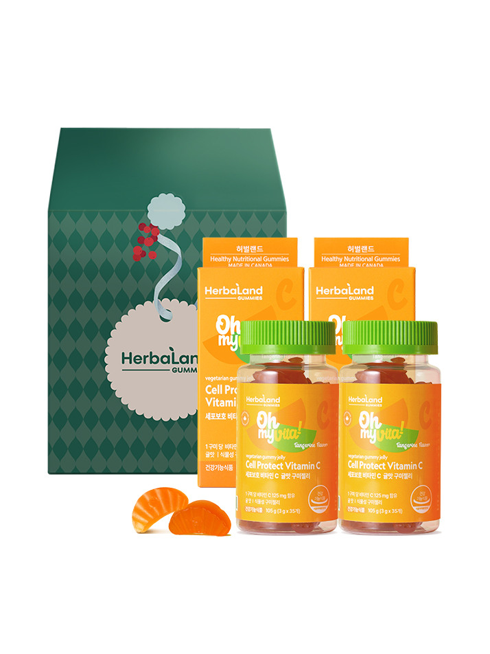 허벌랜드 2병 선물세트/세포보호 비타민C 귤맛 구미젤리 (35구미x2병)