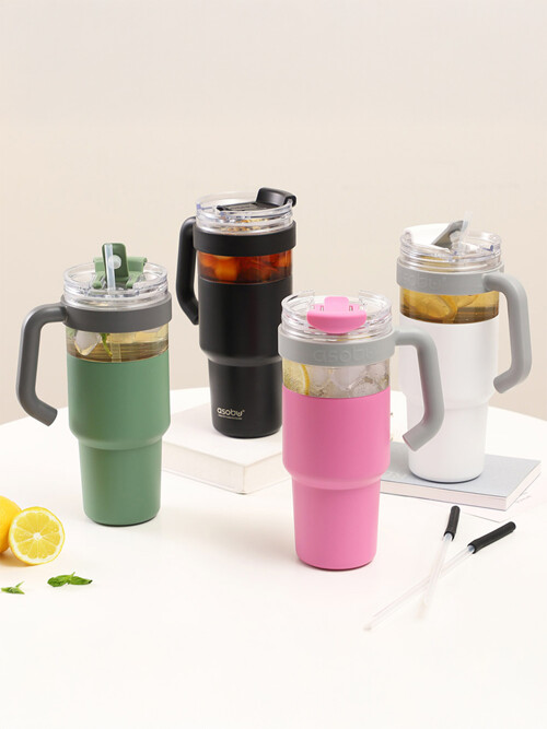 캐나다 아소부 보온보냉 손잡이텀블러 앤 진공스텐 빨대텀블러 2IN1 익스플로러 1L