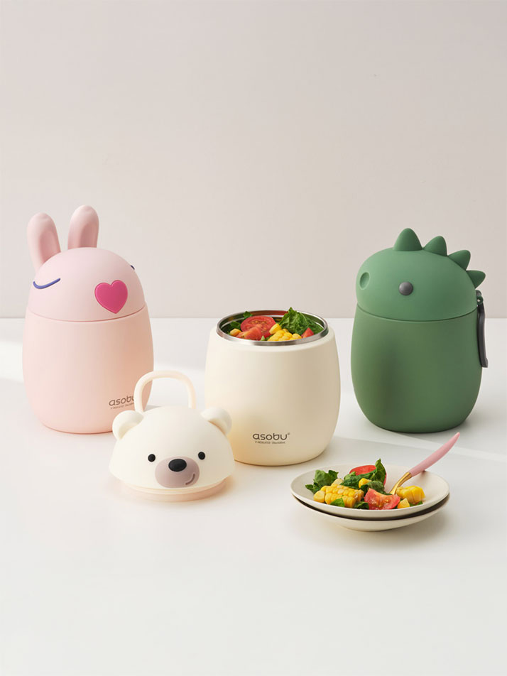 아소부 스테인레스 보온보냉 푸드자 베스티 푸드 컨테이너 600ml