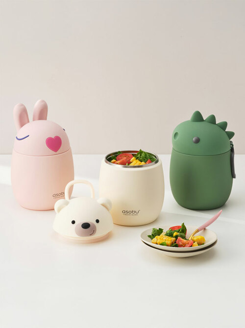 아소부 스테인레스 보온보냉 푸드자 베스티 푸드 컨테이너 600ml