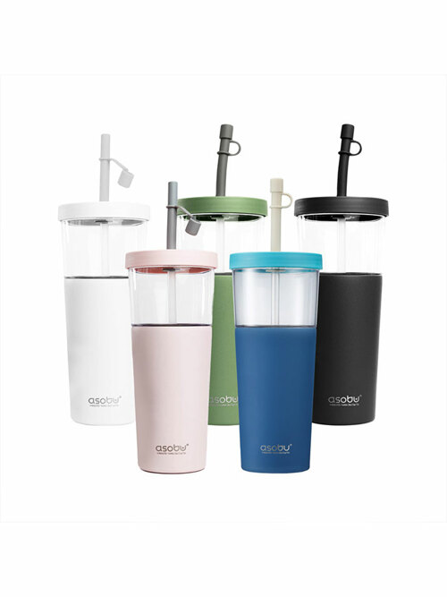 아소부 보온보냉 빨대텀블러 앤 스테인리스컵 2IN1 마리나 845ml
