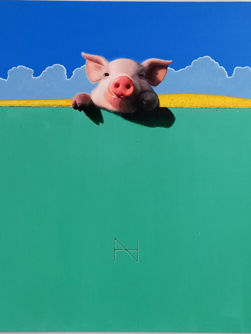 송형노 Olivia Over the Wall (Mint wall, yellow field)