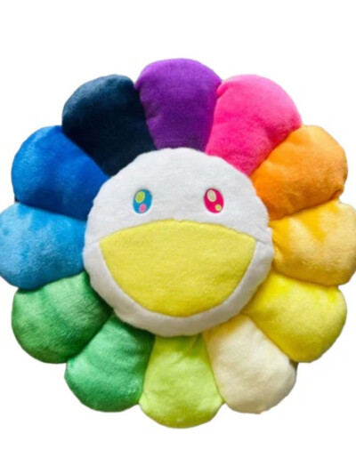 [소니아스갤러리] 무라카미다카시 플라워 쿠션 (레인보우 화이트 60cm)