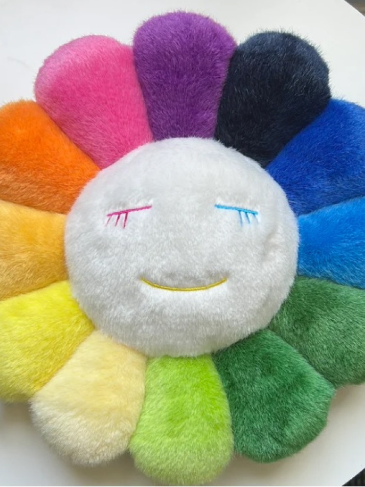 [소니아스갤러리] 무라카미다카시 플라워 쿠션 (레인보우 화이트 60cm)