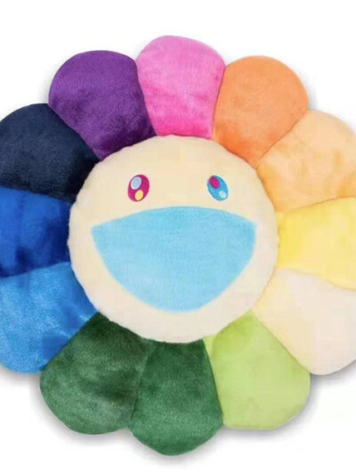 무라카미다카시 플라워쿠션 (레인보우 옐로우 & 블루) (60cm)