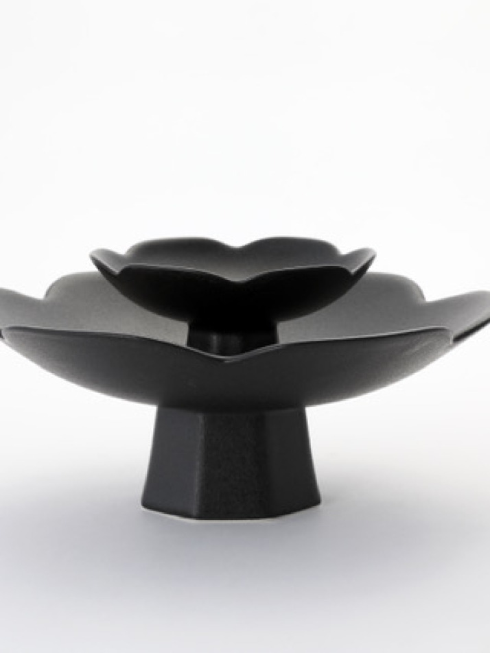 꽃자루 플레이트 S+L (블랙), 윤석준작가