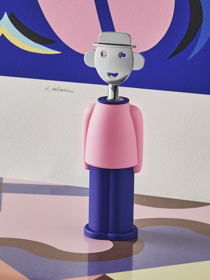 Alessi 알레시 알레산드로 M 와인오프너 핑크 블루