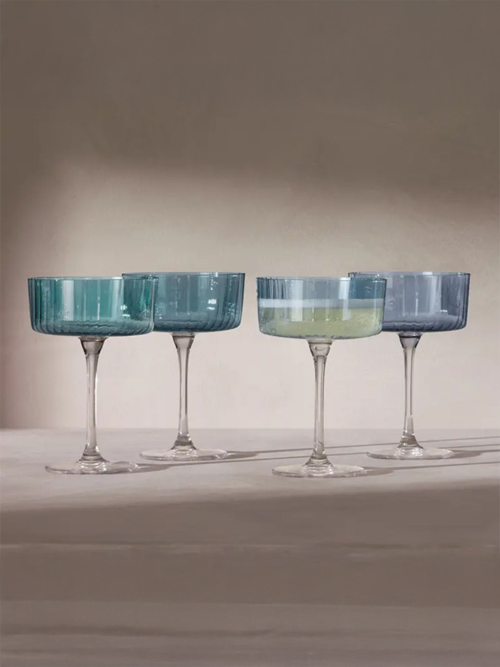[LSA] 엘에스에이 젬스 칵테일글라스 230ml 사파이어x4 / LSA-G1768-08-138