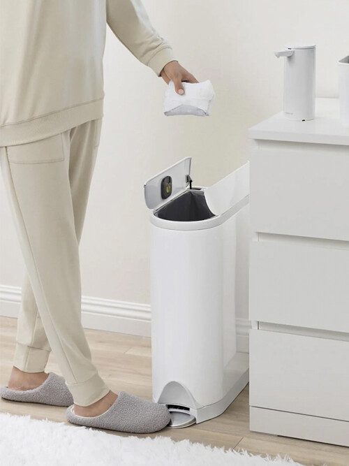 [Simplehuman]심플휴먼 디럭스 버터플라이 페달 휴지통 18L 화이트 / SPH-CW2119