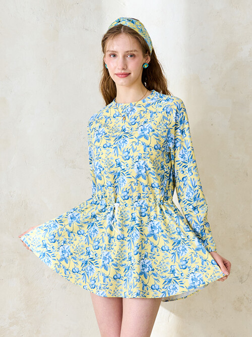 [SET]힙커버 긴팔 래시가드 반바지 세트 꽃열매 래글런