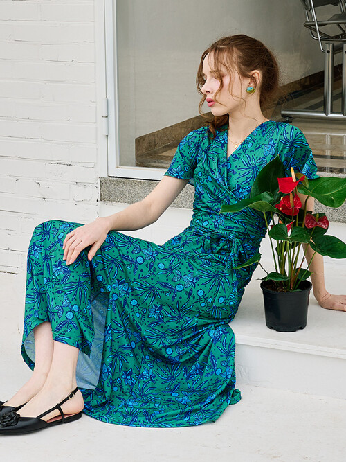 매쉬 쿨 랩 원피스 물속