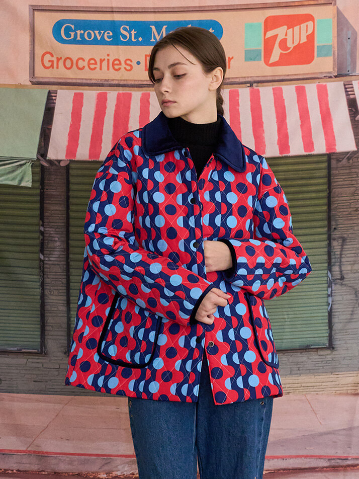 레제 퀼팅 점퍼 (Red Mixed)