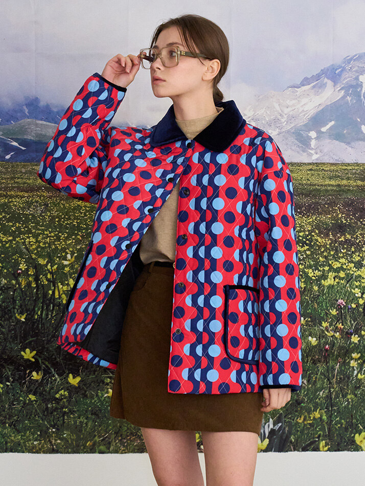 레제 퀼팅 점퍼 (Red Mixed)