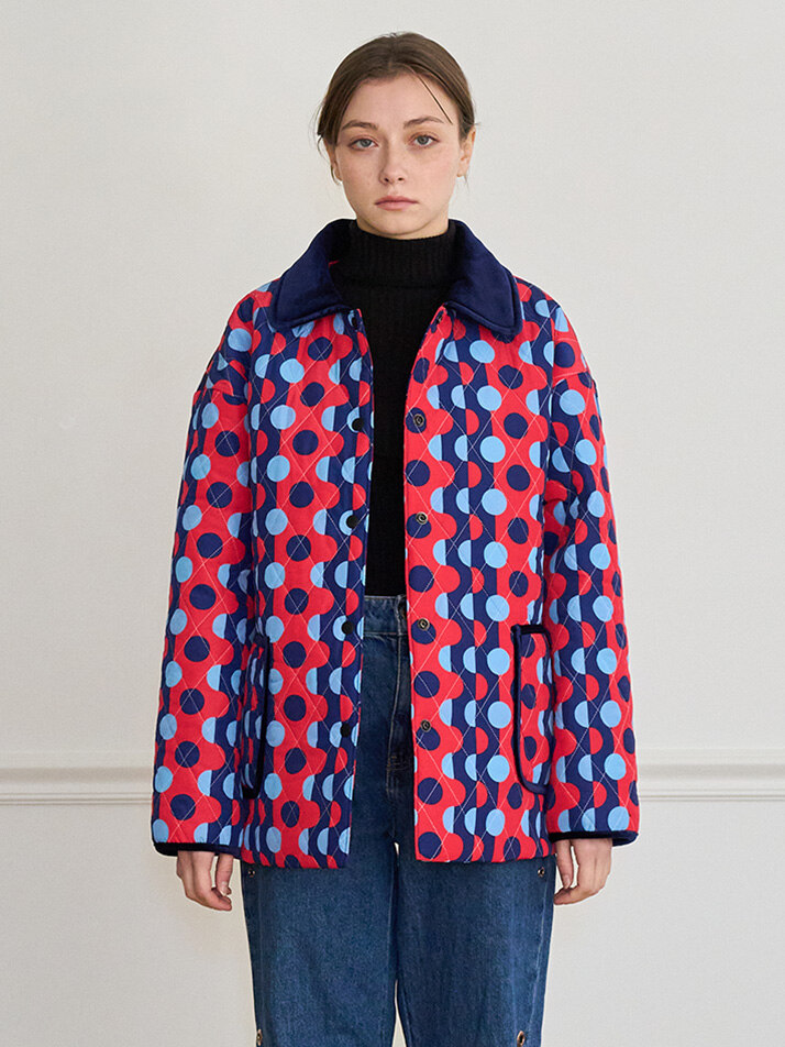 레제 퀼팅 점퍼 (Red Mixed)