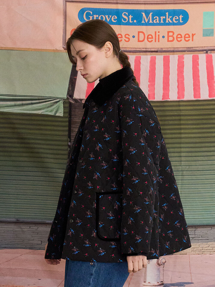 레제 퀼팅 점퍼 (Black Mixed)