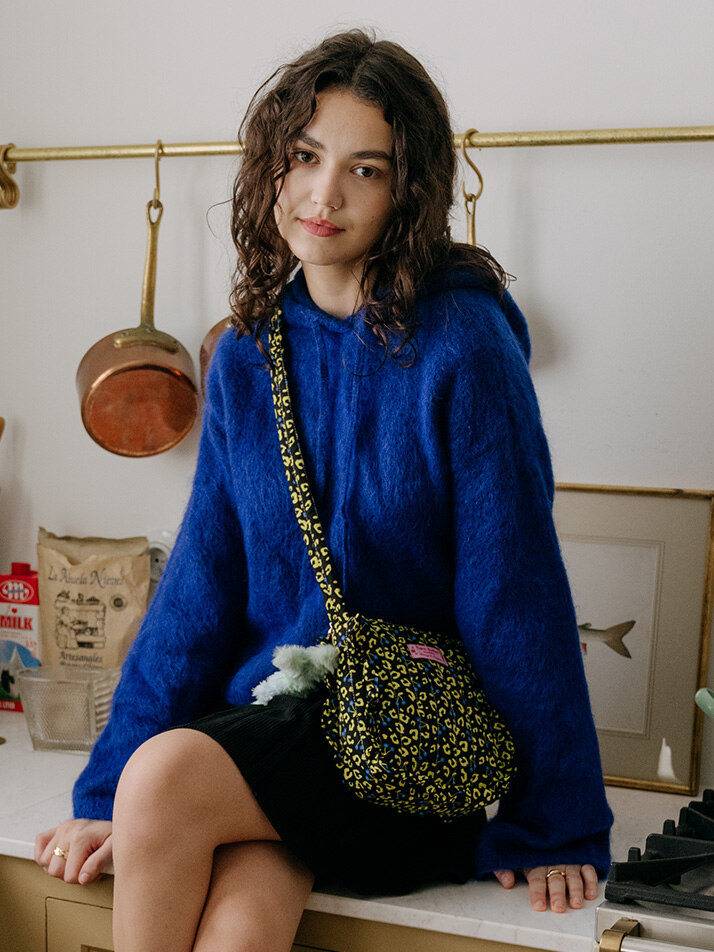 프릴 플루피백 레오파드 옐로우