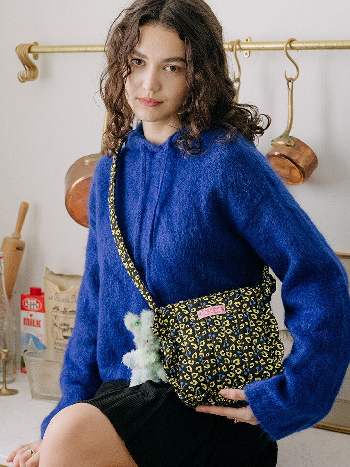 프릴 플루피백 레오파드 옐로우