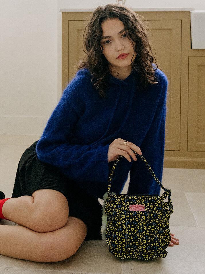 프릴 플루피백 레오파드 옐로우