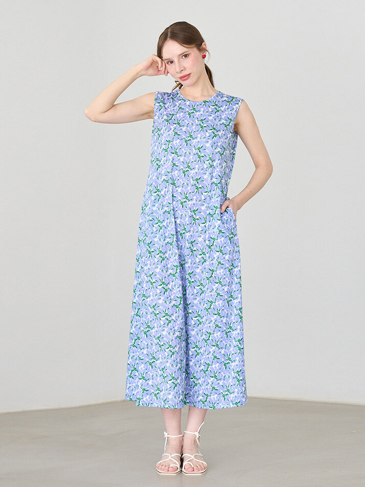 리조트 나시 롱 원피스 큰꽃