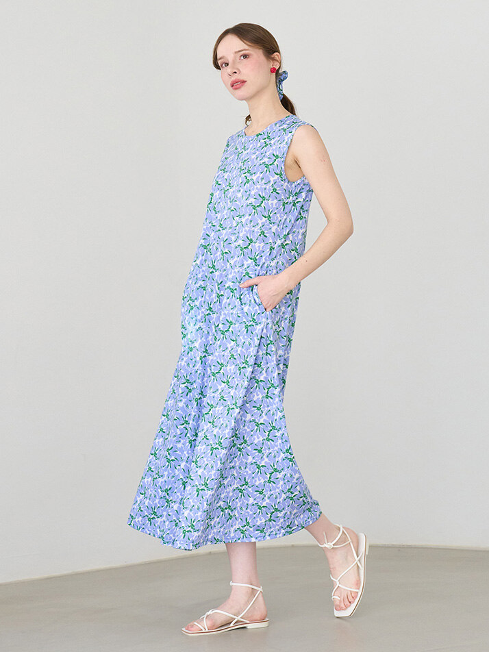 리조트 나시 롱 원피스 큰꽃