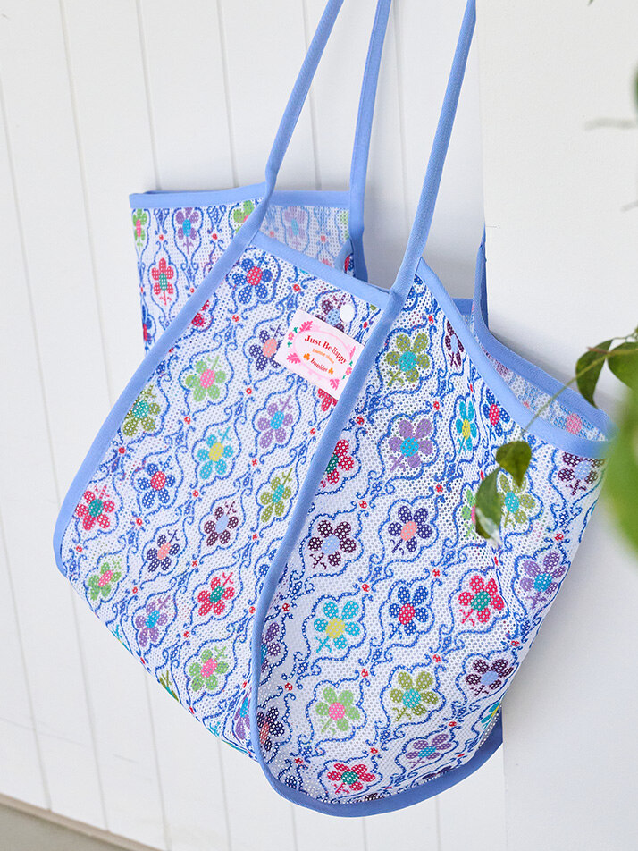 워터 메쉬 빅백 꽃송이 멀티