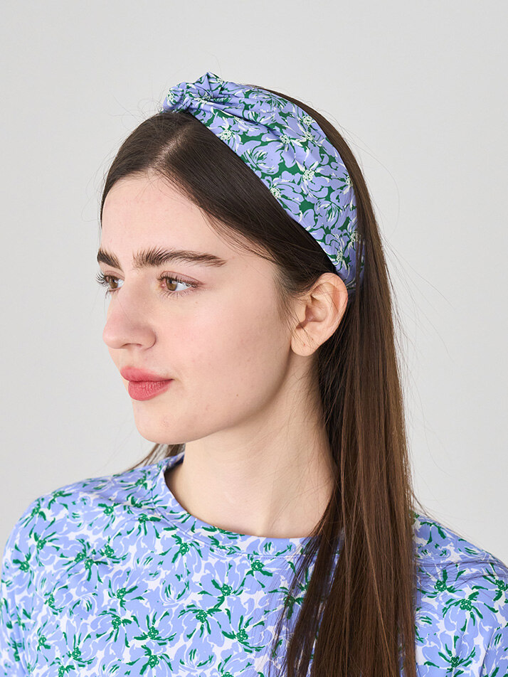 반다나 헤어밴드 큰꽃(소라)