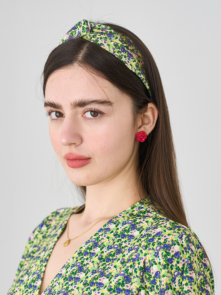 반다나 헤어밴드 강꽃(노랑)