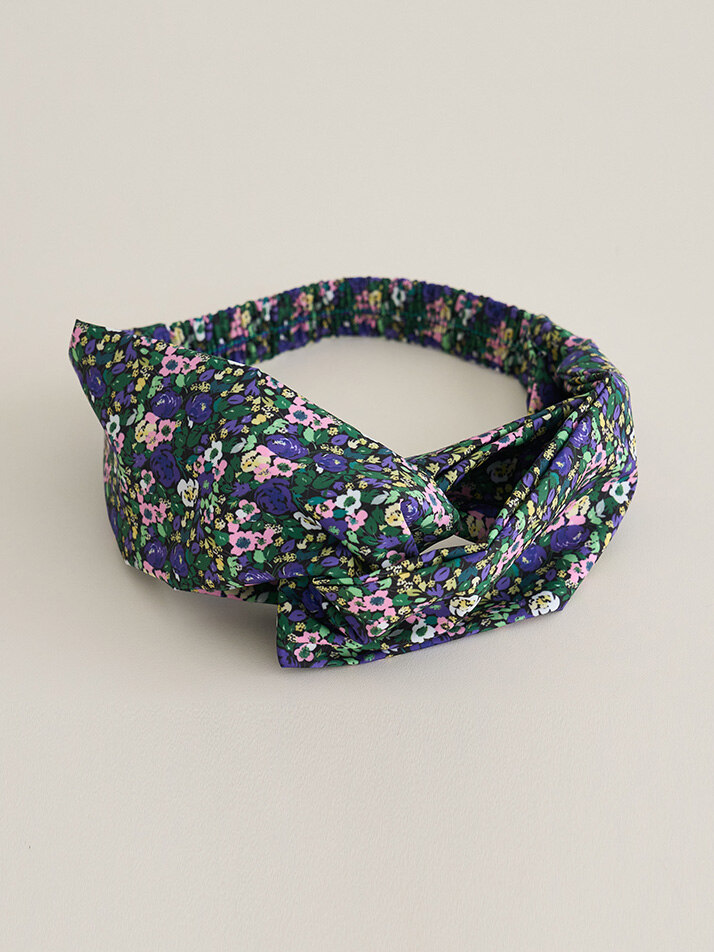 반다나 헤어밴드 강꽃(검정)