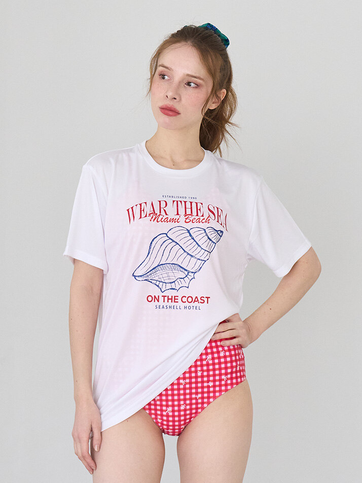 가벼운 반팔티 소라 화이트