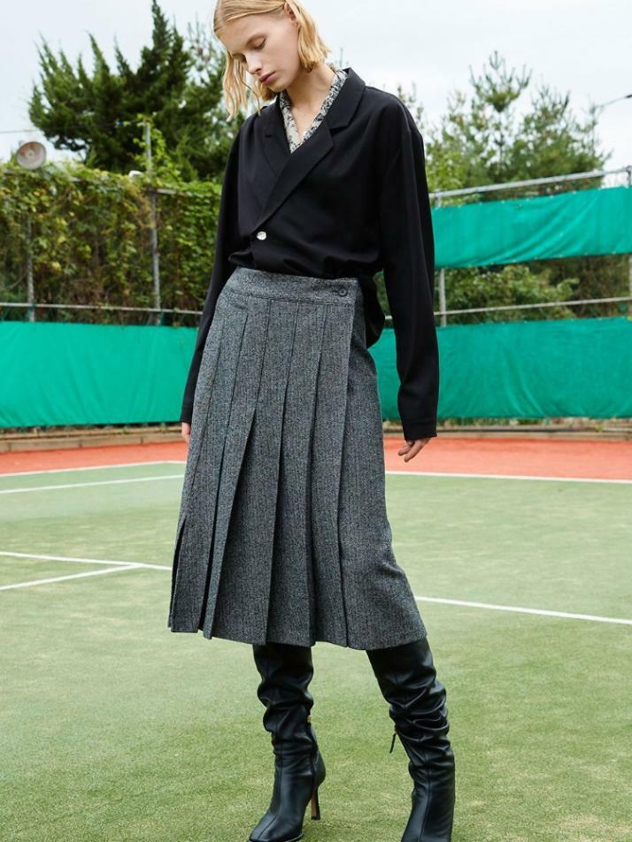 Herringbone wool skirts