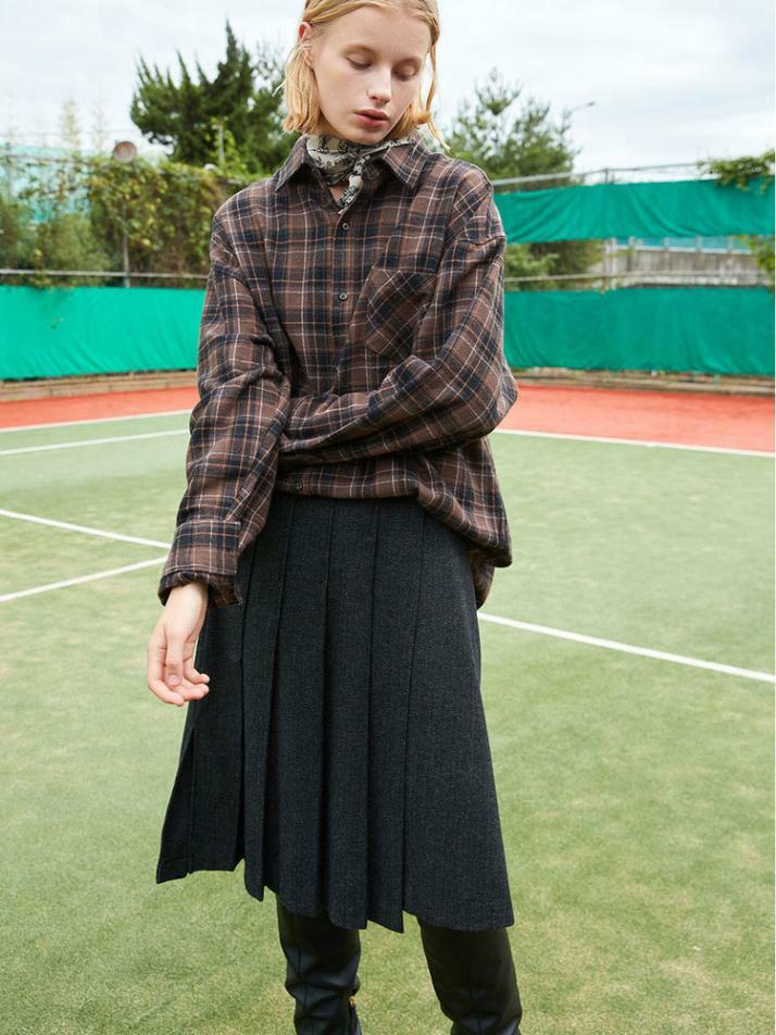 Herringbone wool skirts