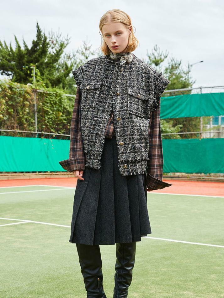 Herringbone wool skirts