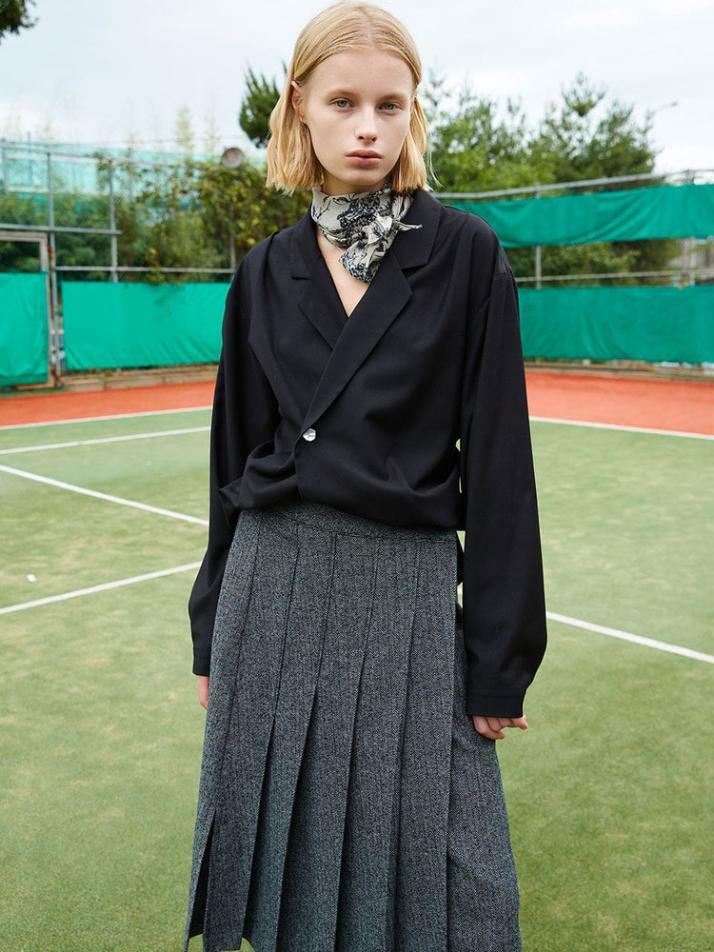 Herringbone wool skirts