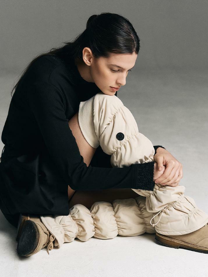 니하이 패딩 레그워머-BEIGE