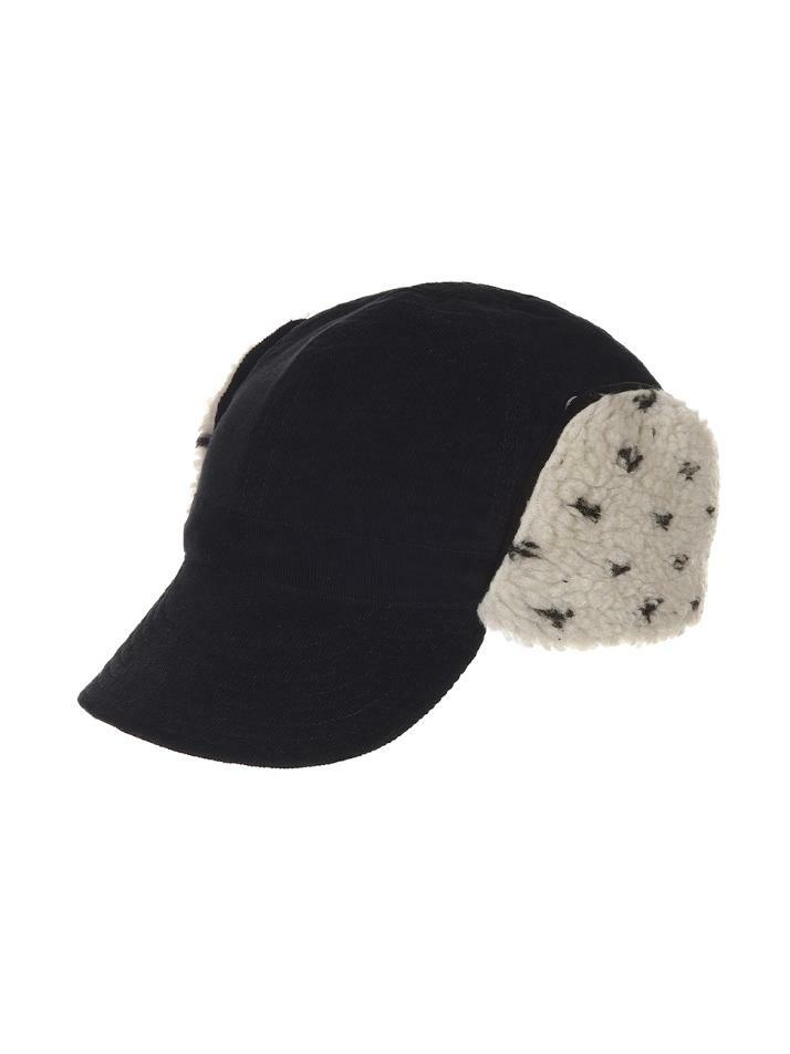 도트 보아 이어플랩 캡-BLACK