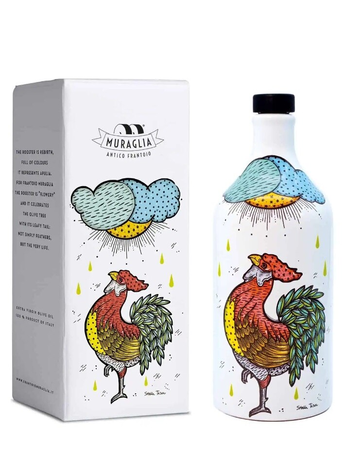 한정판[Muraglia] 루스터 500ml -도자기 무랄리아 이탈리아 프리미엄 올리브 오일