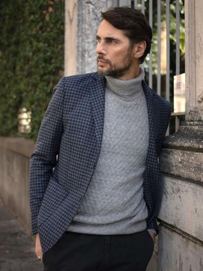 [아르메오디] 레귤러핏 하운드투스 패턴 자켓 이태리직수입 DFIJK553GR