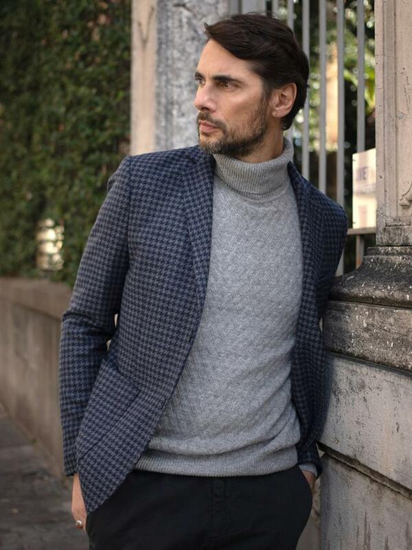 [아르메오디] 레귤러핏 하운드투스 패턴 자켓 이태리직수입 DFIJK553GR