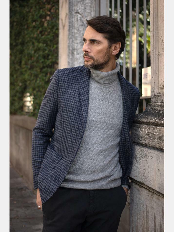 [아르메오디] 레귤러핏 하운드투스 패턴 자켓 이태리직수입 DFIJK553GR