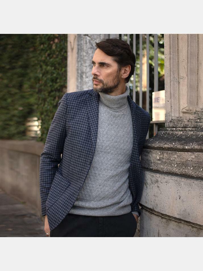 [아르메오디] 레귤러핏 하운드투스 패턴 자켓 이태리직수입 DFIJK553GR