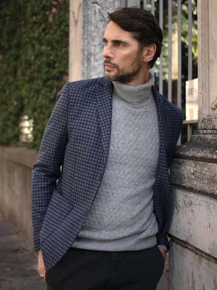 [아르메오디] 레귤러핏 하운드투스 패턴 자켓 이태리직수입 DFIJK553GR