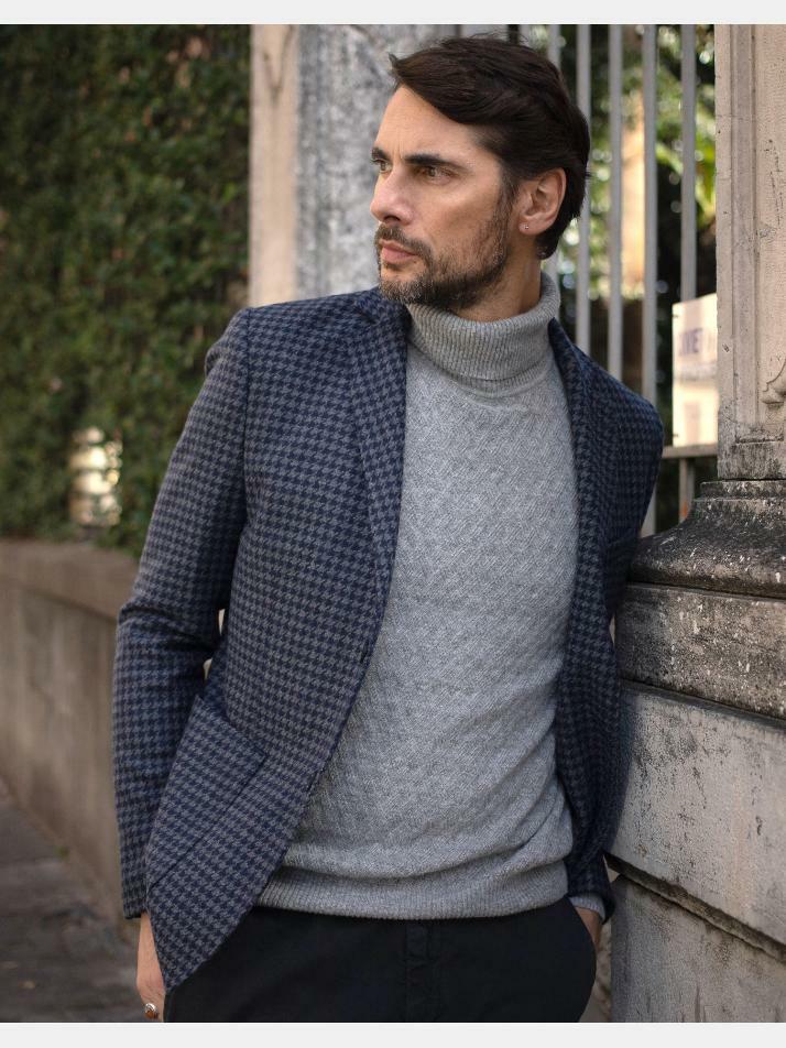 [아르메오디] 레귤러핏 하운드투스 패턴 자켓 이태리직수입 DFIJK553GR